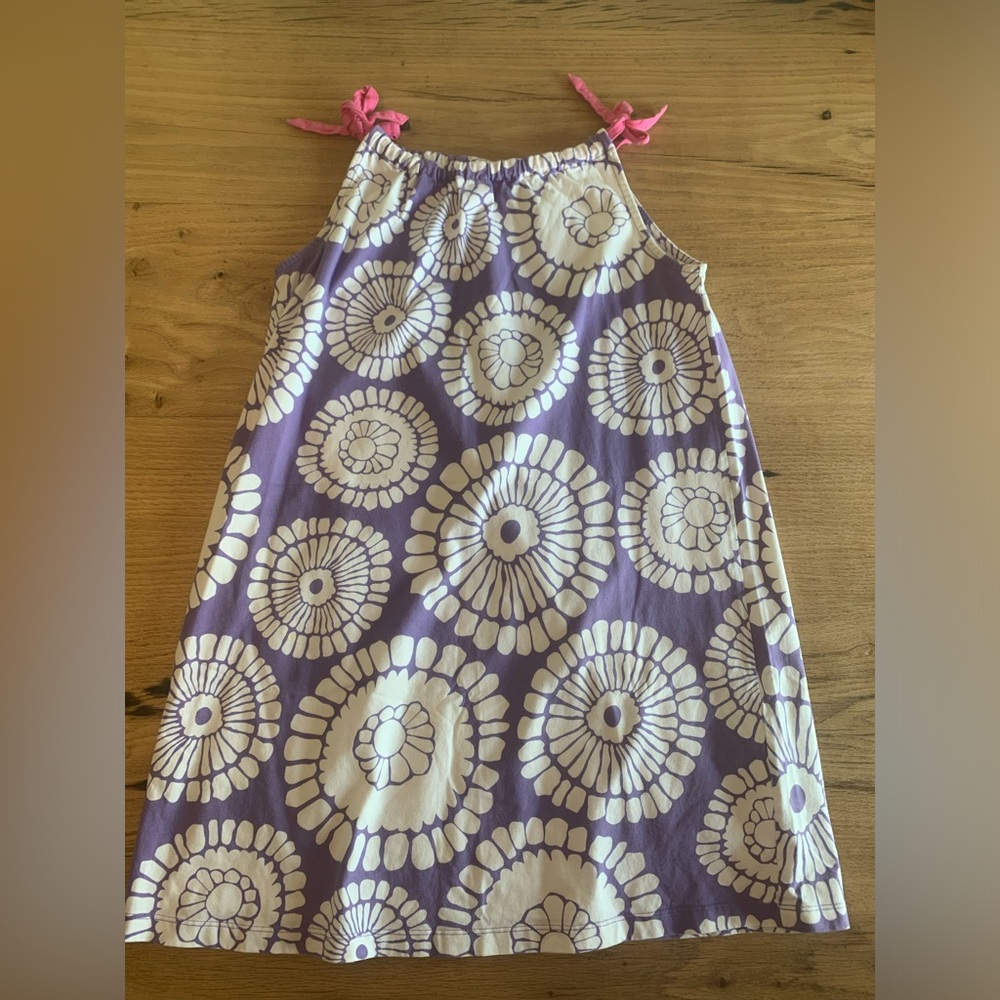 Hanna AnderssonGirls Purple Pink Geo Flower Sun Dress‎ Cotton 10 Vintage